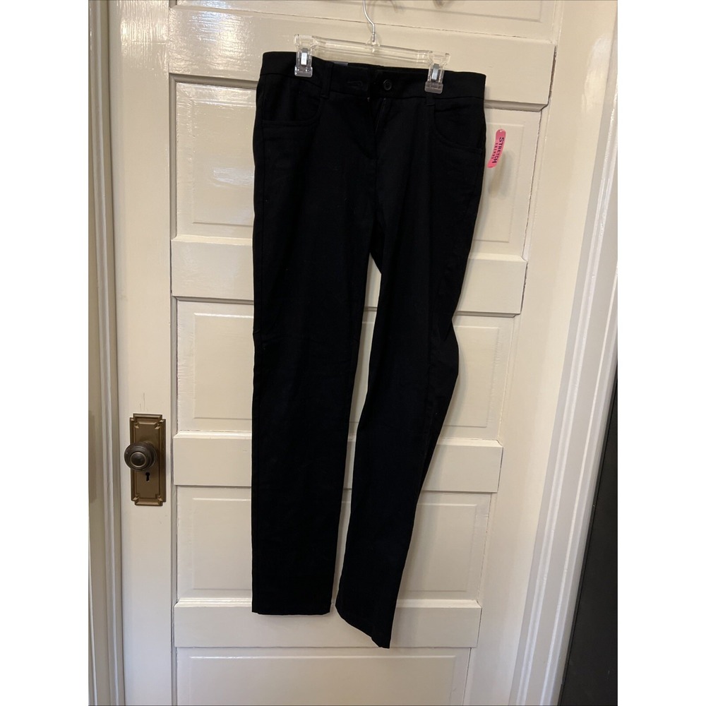IZOD Pants Juniors Size 7 Black Chinos Approved Schoolwear Easy Care Pockets NWT